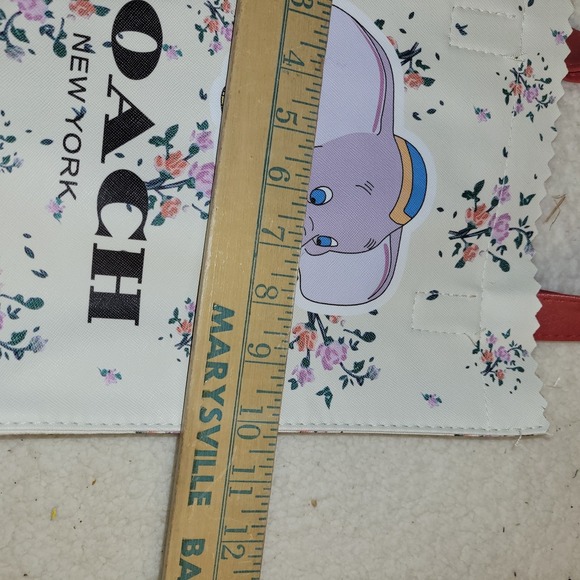 Coach x Disney Dumbo Tote Bag Floral Canvas Red Handles Limited‎ Edition - Picture 10 of 10